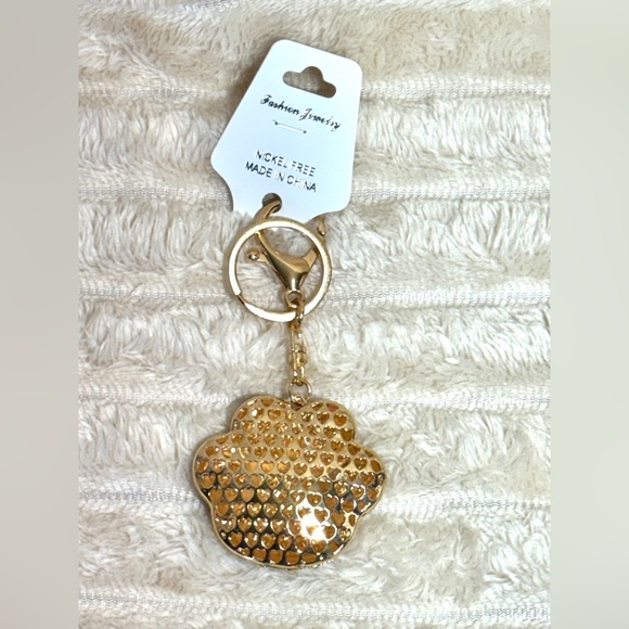 Paw Print Animal Lovers Bling Bling Keychain Bag Charm - Picture 4 of 5